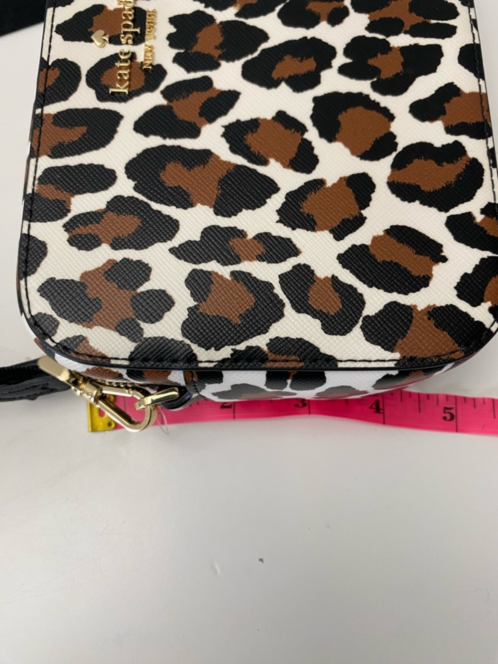 kate spade Madison Leopard-Print Crossbody Camera Bag KI377 - Cream/Brown/Black - Picture 15 of 16